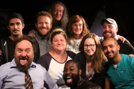 The performers on the YYComedy Festival Comedy Monday Night Show<br/>Photo by Daryl Makk